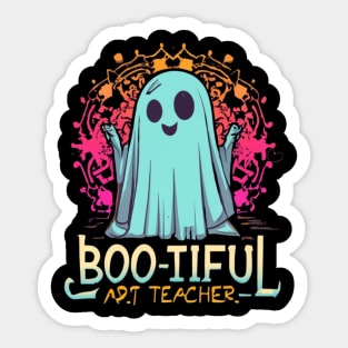Art teacher funny cute Halloween victor design Sticker